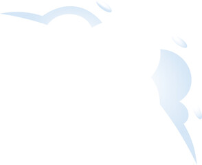 Gradient Illustration Cute Cloud. Weather Icon Concept Isolated