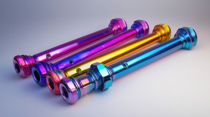 Colorful metallic rods