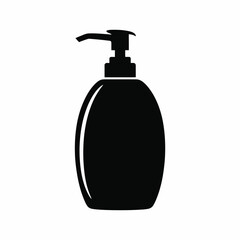 Simple Black Silhouette of a Pump Bottle Dispenser