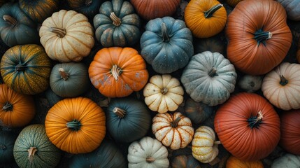 Colorful pumpkin display