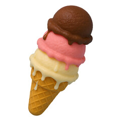 ice cream cone 3d transparent background