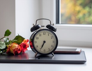 Alarm Clock with Roses