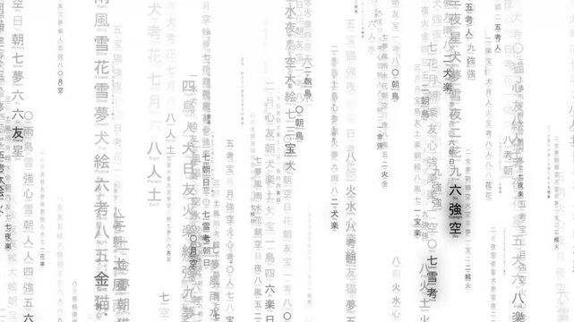 cyberspace matrix computer code falling animation isolated on white background, digital futuristic modern high technology concept