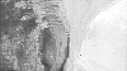 Subtle halftone texture overlay black white monochrome abstract splattered background