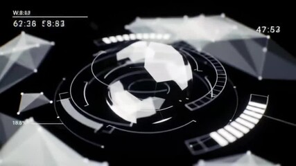 Abstract soccer ball graphic with digital interface - Powered by Adobe