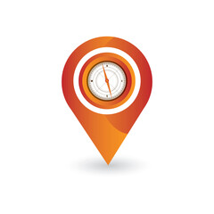 Navigational Compass: A dynamic, modern design of a navigational compass in a location marker. it signifies direction, guidance, and the spirit of adventure.