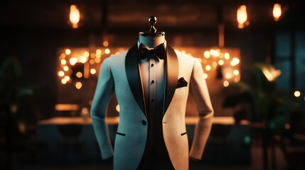 Elegant tuxedo displayed in a stylish setting