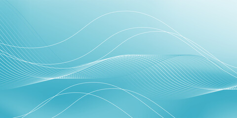 Shining wavy twisted lines on blue gradient background. Simple abstract pattern backdrop. Minimal style illustration
