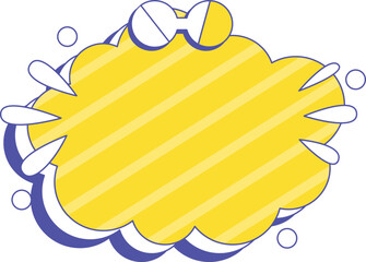 Border Blank Groovy Cute Frame Illustration. Decorative Frame Concept Isolated