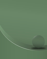 Minimalist Green Abstract Background with 3D Sphere