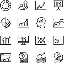  Business icons set white background