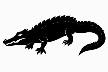 Fototapeta premium crocodile sihouette black vector