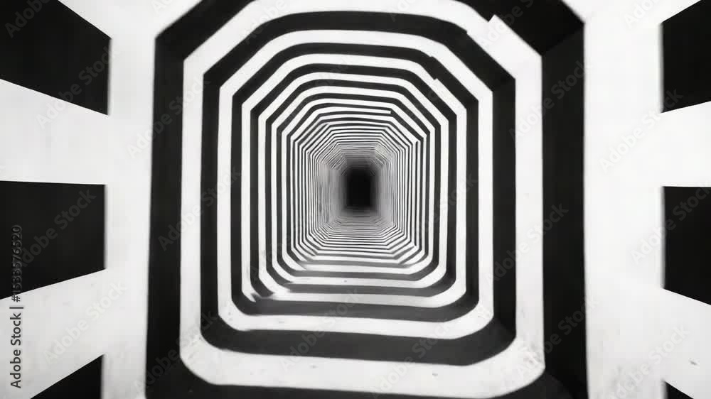 Poster A monochromatic image of a tunnel, suitable for use in various creative projects
