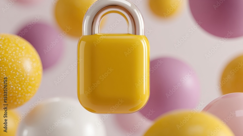 Aufkleber Quantum Lock Symbol with Dynamic Qubits and Security Matrix Visualizing Next-Gen Encryption for Cybersecurity Marketing and Data Protection