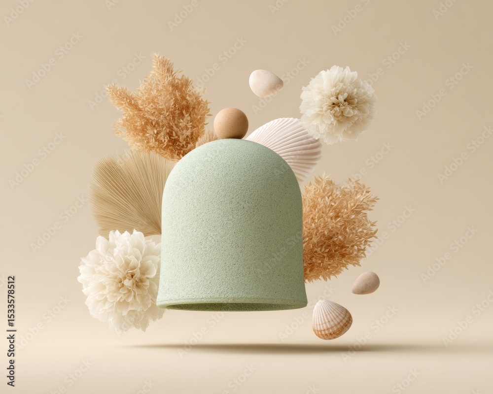 Poster Minimalist Notification Bell Icon with Textured Handle and Clapper in Neutral Tones for Modern App Interface and User Experience Design