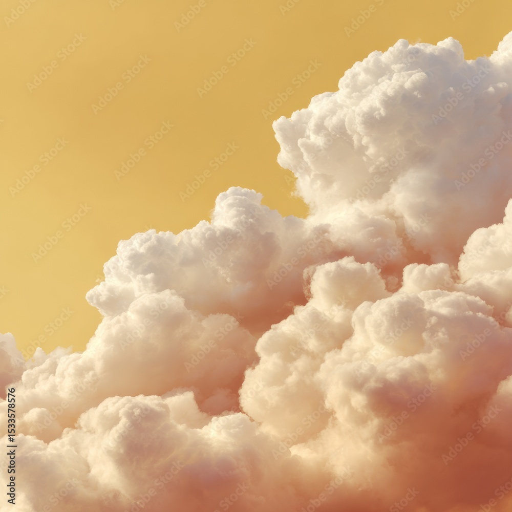 Poster dramatic pressure gradient clouds with warm evening sky, atmospheric layers highlighting climate cha