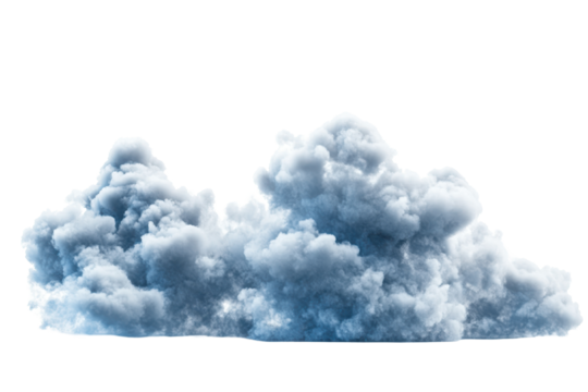 Fluffy white cloud isolated on bright background, casting soft shadows, evoking calm and serenity in a minimalist setting