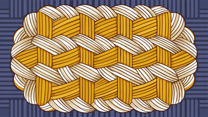 Obraz premium Hand drawn woven basket texture illustration on a white background for design projects