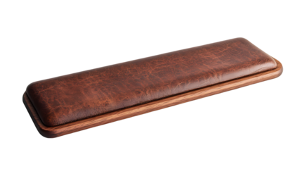 Luxury Leather  Walnut Wrist Rest Ergonomic Comfort for Typing isolated on transparent background