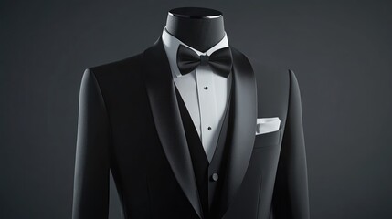 Black tuxedo on mannequin