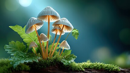 Fototapeta premium Delicate forest fungi