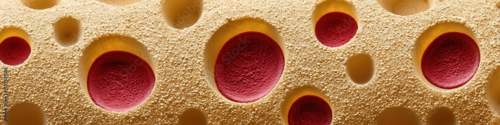 Aufkleber hemoglobin test microscope view of blood cells in plasma highlighting detailed cellular structures f