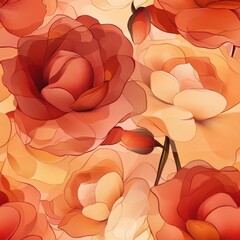 A seamless pattern with magical desert roses, mesmerizing and vibrant. Art Deco meets modern luxury in this minimalist design, soft colors