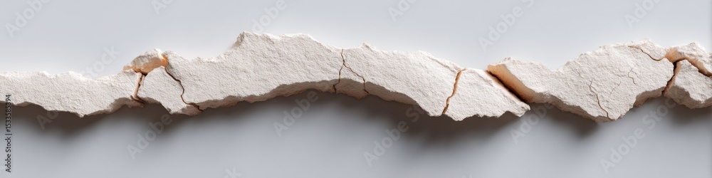 Aufkleber Horizontal Fault Line with Detailed Fissure Texture on Transparent Background for Geological, Design and Branding Projects Highlighting Disruption and Division Trends