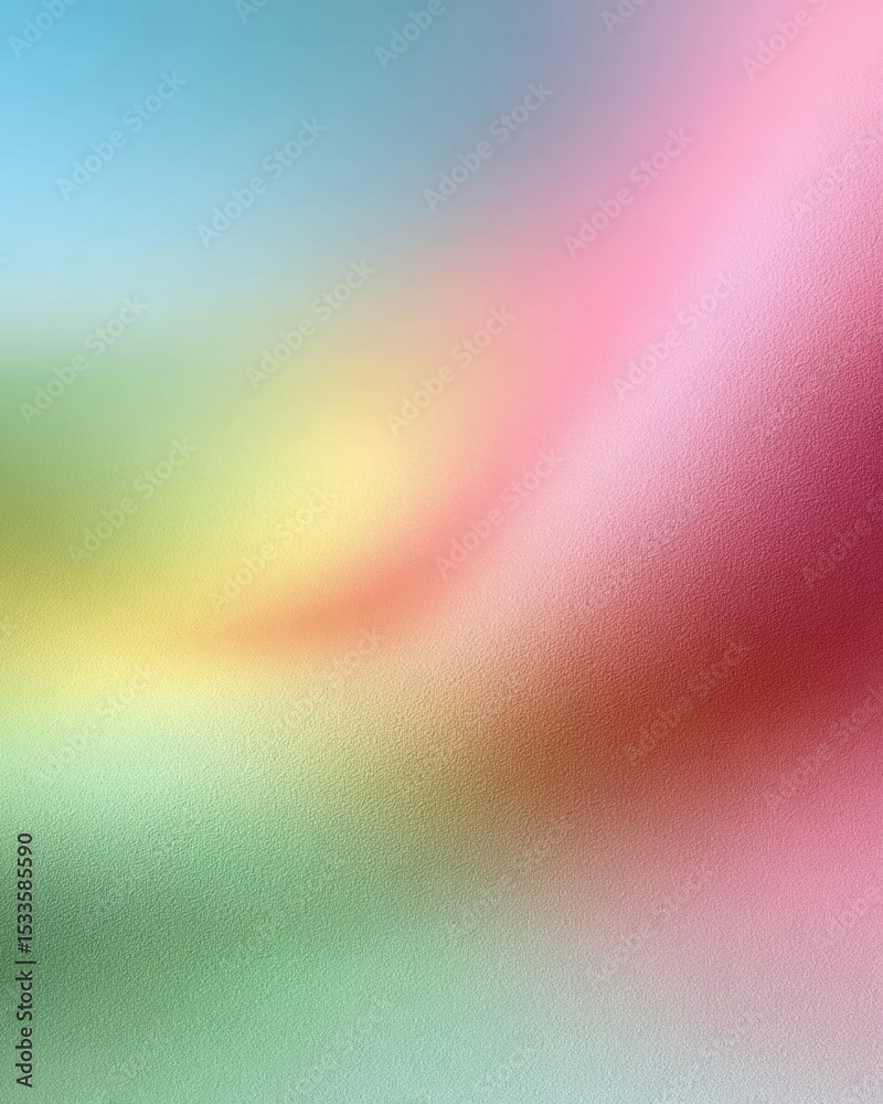 Poster soft pastel gradient background with seamless color blend in green blue and peach for modern digital