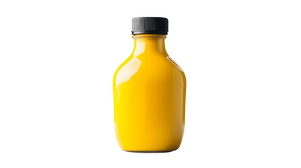 Yellow Beverage Bottle Mockup Product Packaging Design isolated on transparent background