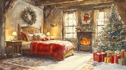 Cozy Christmas Bedroom