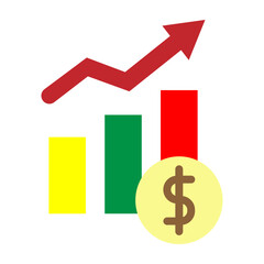 Revenue Growth Vector Flat Icon Design