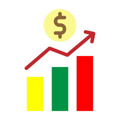 Profit Increase Vector Flat Icon Design