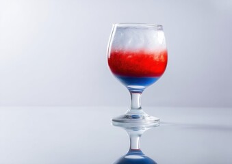 Patriotic Red White Blue Layered Cocktail for Independence Day Celebration with Summer Vibes and Labor Day Party Inspiration in Modern Studio Lighting