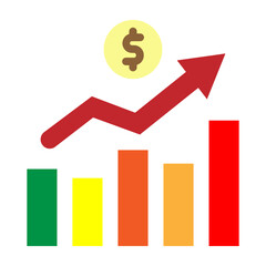 Stock Market Rise Vector Flat Icon Design