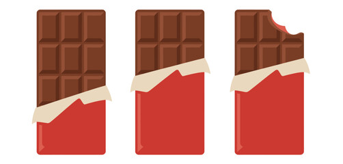 Three chocolate bars in red wrappers
