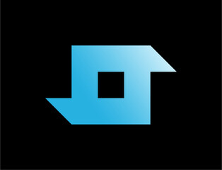 Abstract geometric shape teal gradient