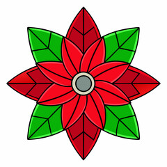 red flower isolated on white
