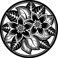 black and white flower