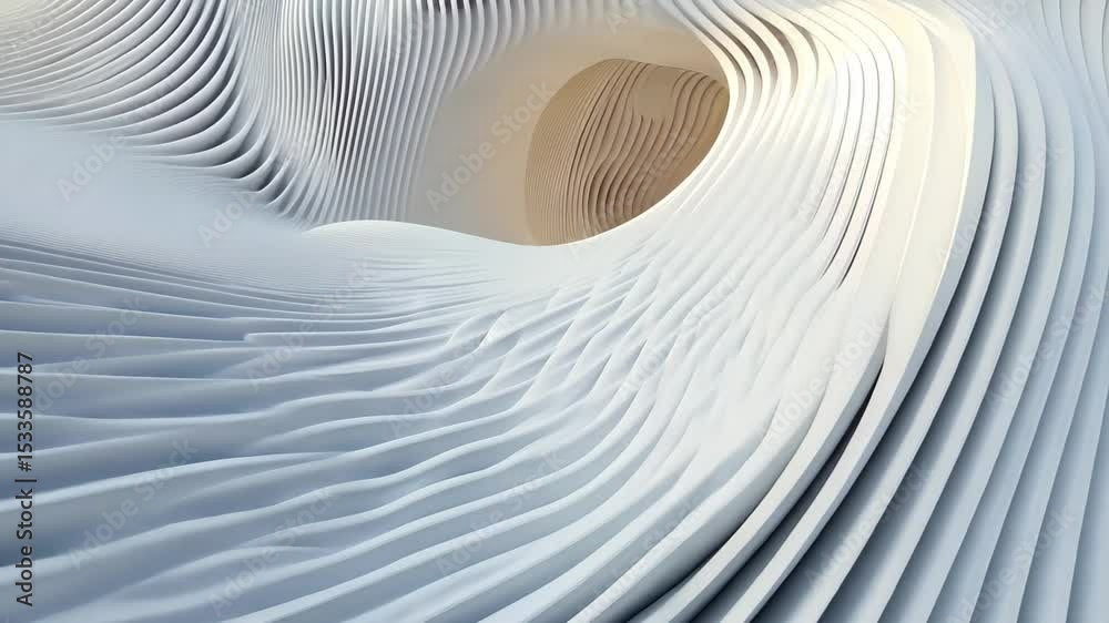 Poster abstract white wavy lines create a modern minimalist design emphasizing depth and texture in visual 
