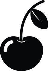  Cherry fruits icon, Cherry fruits vector silhouette isolated white background