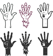 Silhouette Zombie Hand Flat Illustration Creepy Halloween Vector Art for Horror Decor & Scary Party Designs.