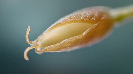 A close up view of a flower bud in detail