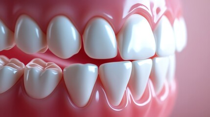 Closeup image of a human mouth with healthy white teeth