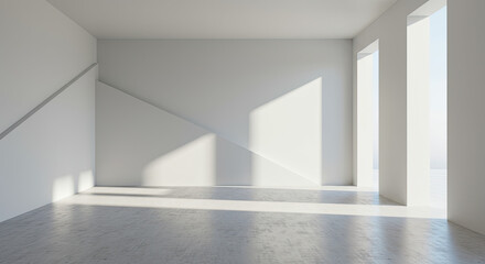 Fototapeta premium Modern style conceptual interior empty room 3d illustration. 3D Illustration