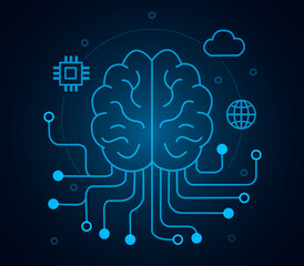 Futuristic Tech Interface Icons  AI, Cyber, Data Security Set