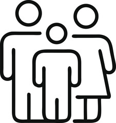 Family thin line icon. Vector illustration