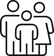 Family thin line icon. Vector illustration