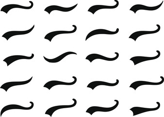 swoosh and swooshes tails collection. swash tails. Vector illustration