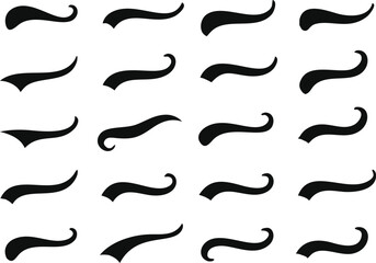 swoosh and swooshes tails collection. swash tails. Vector illustration